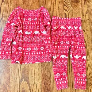 Super Soft Cat & Jack Red & White Christmas Pajamas - Size 2t